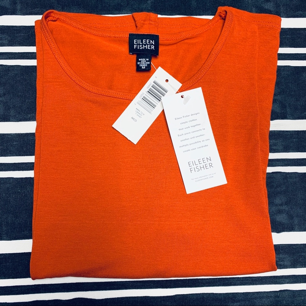 NWT Eileen Fisher Carrot Short Sleeve Crewneck Tee